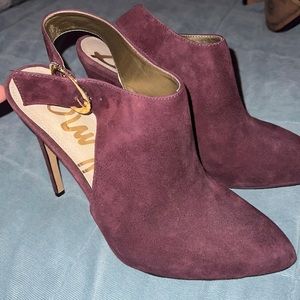 Sam Edelman Julian Purple Suede Slingback Stiletto Heels Size 8.5